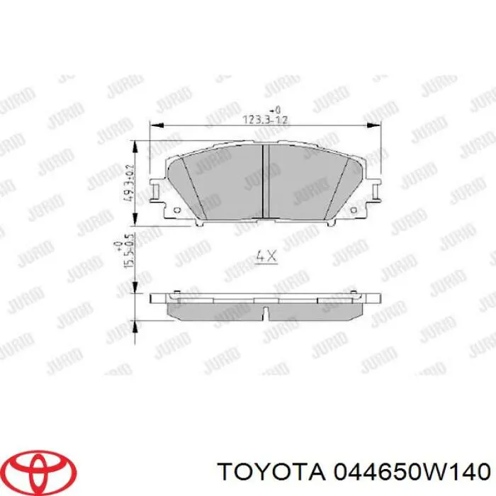 Купить 044650W140 Toyota Колодки тормозные