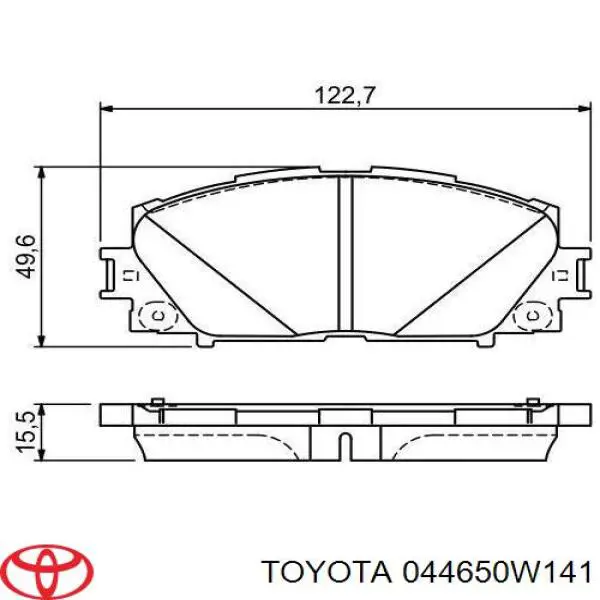 Передние тормозные колодки 044650W141 Toyota