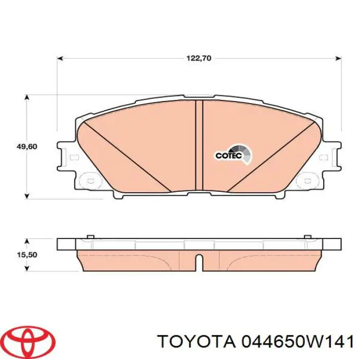 Передние тормозные колодки 044650W141 Toyota