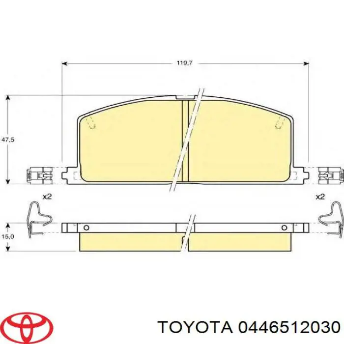 0446512030 Toyota Колодки передние