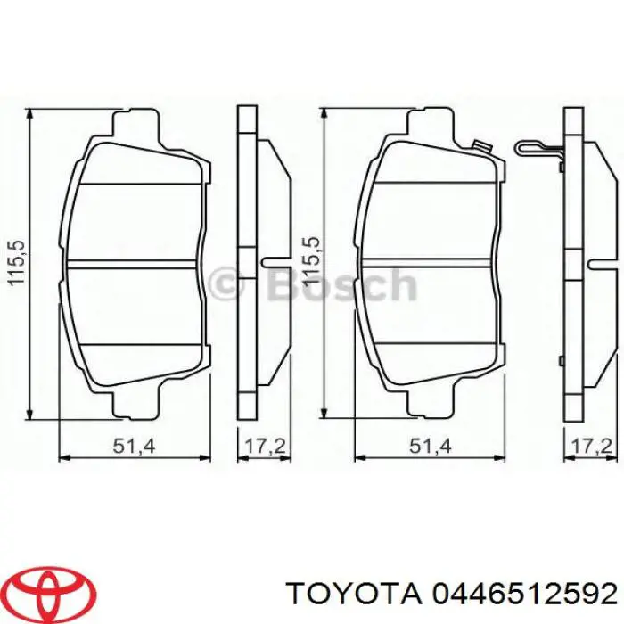 Тормозные колодки Toyota 0446512592