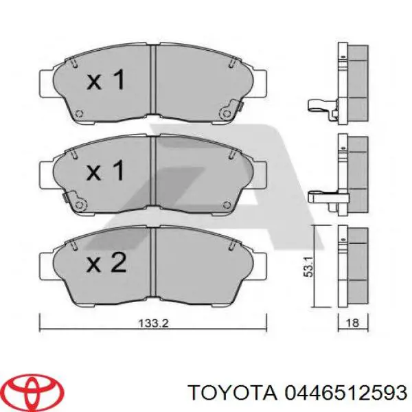 Передние тормозные колодки 0446512593 Toyota