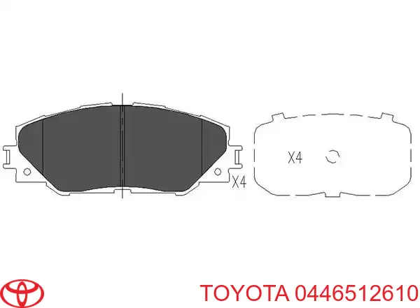 Колодки Toyota 0446512610 цена, от 43.62 USD