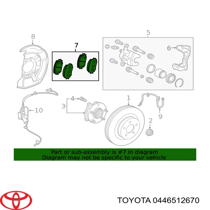 0446512670 Toyota sapatas do freio dianteiras de disco