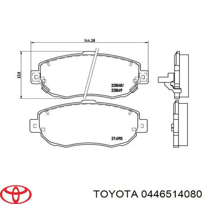 Колодки Toyota 0446514080 цена, от 25.34 USD