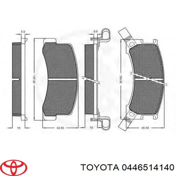 Купить 0446514140 Toyota Колодки тормозные