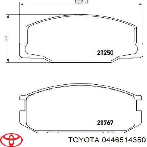 0446514350 Toyota Колодки передние
