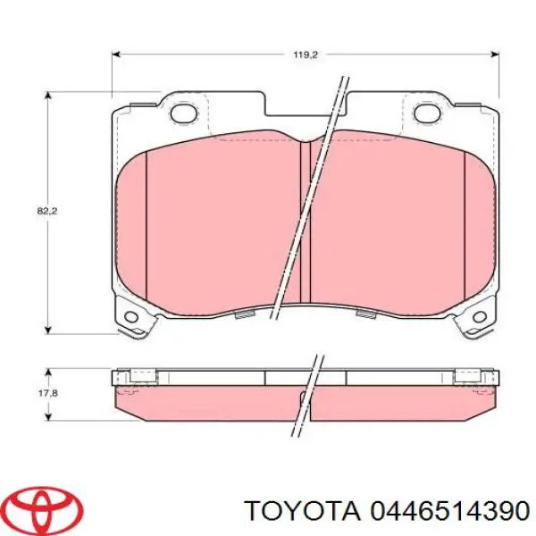 Передние тормозные колодки 0446514390 Toyota