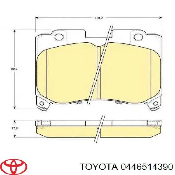 Передние тормозные колодки 0446514150 Toyota