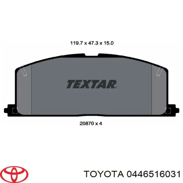 0446516031 Toyota колодки тормозные передние дисковые