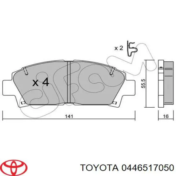 Колодки Toyota 0446517050 цена, от 17.83 USD