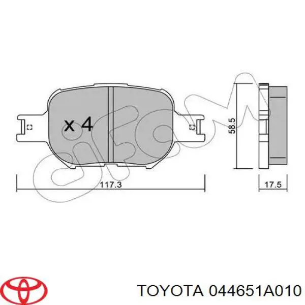Колодки Toyota 044651A010 цена, от 21.09 USD