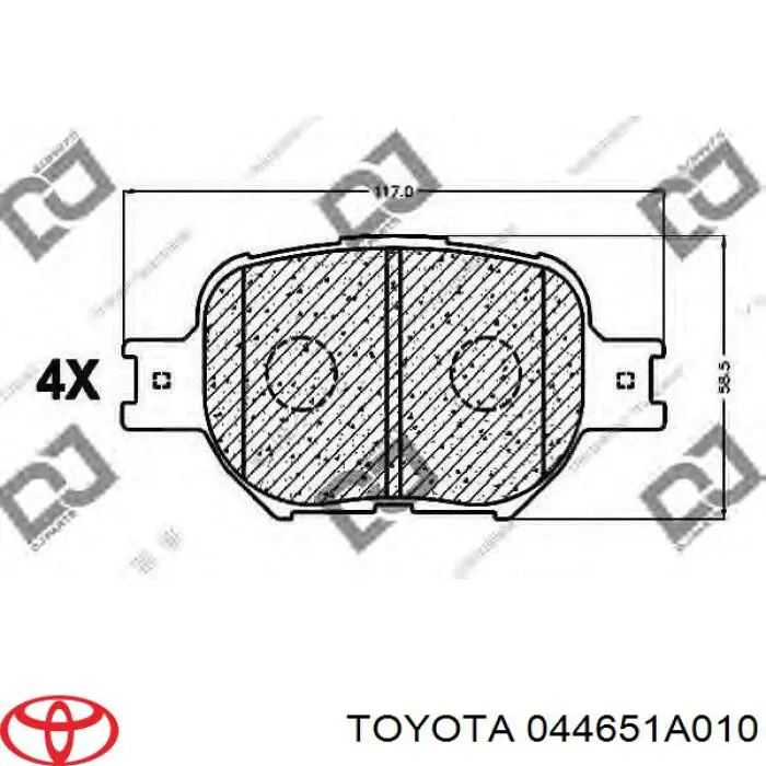 Купить 044651A010 Toyota Колодки тормозные
