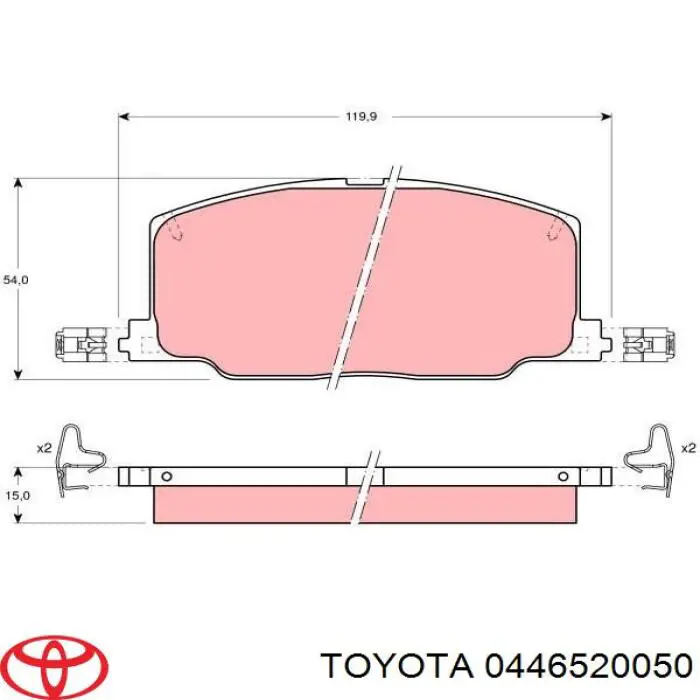 0446520050 Toyota передние тормозные колодки