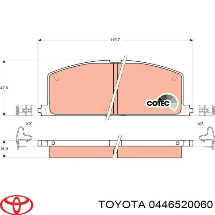 0446520060 Toyota Колодки передние