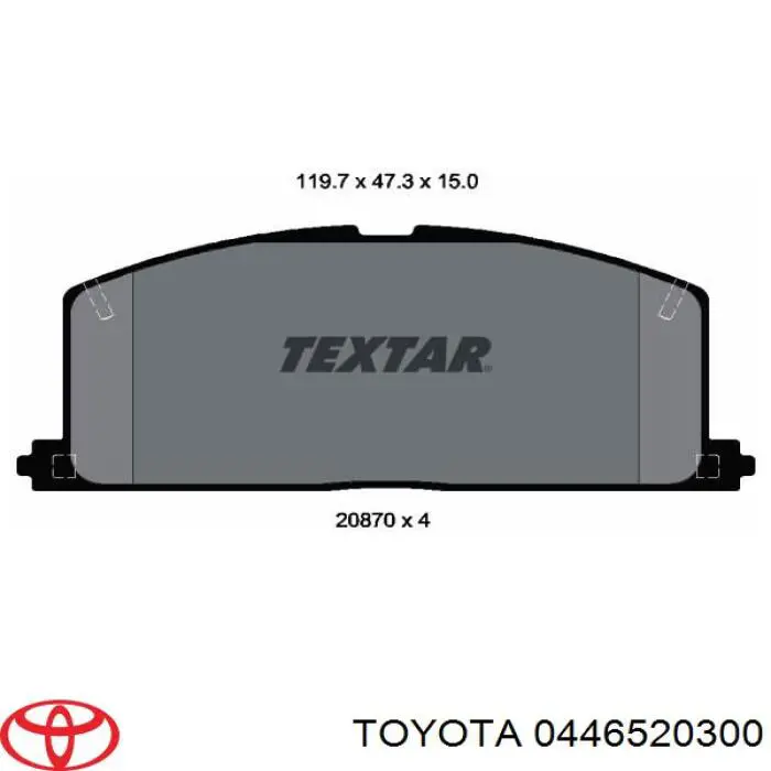 0446520300 Toyota колодки тормозные передние дисковые