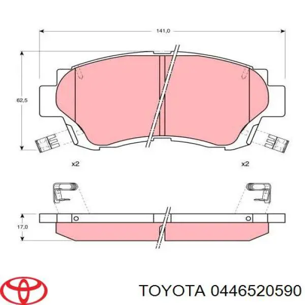 Колодки Toyota 0446520590 цена, от 21.79 USD