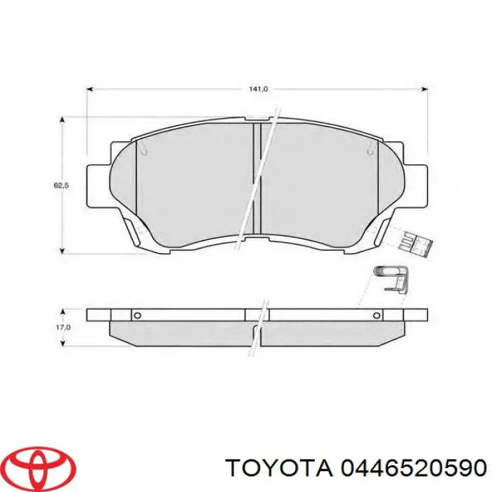 Купить 0446520590 Toyota Колодки тормозные