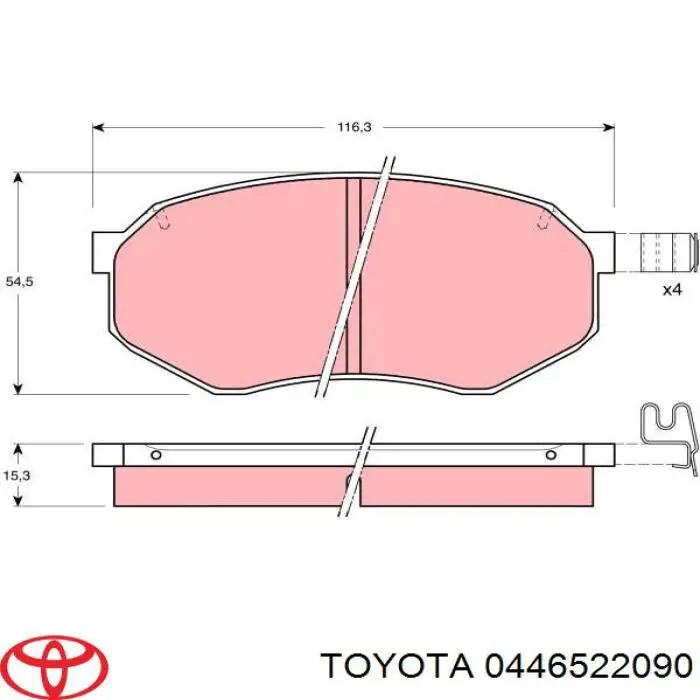 Колодки Toyota 0446522090 цена, от 18.75 USD
