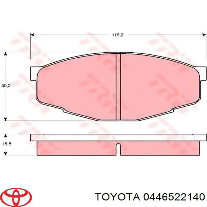 449122140 Toyota колодки тормозные передние дисковые
