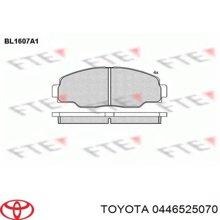 0446525070 Toyota колодки тормозные передние дисковые