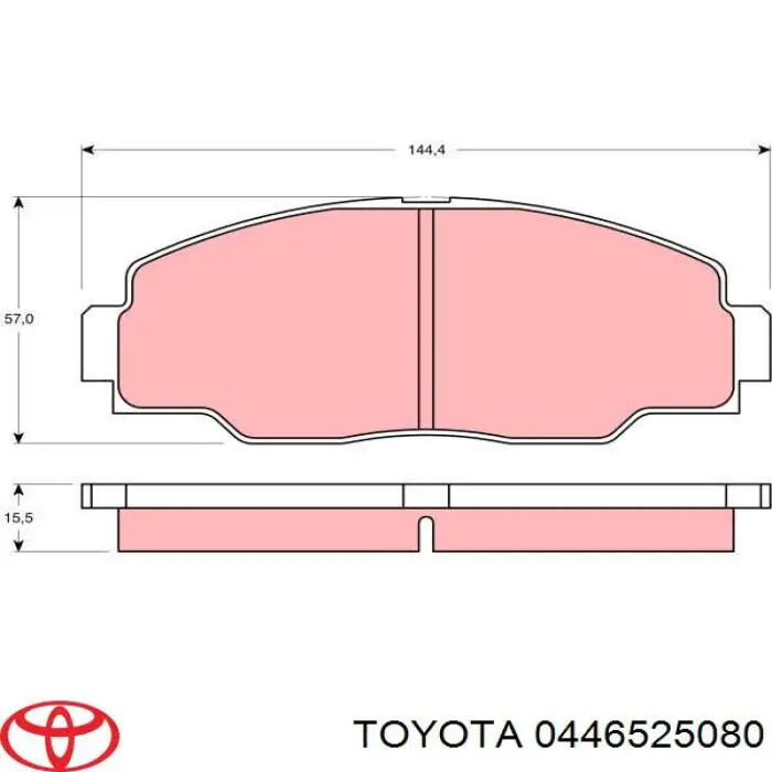 Передние тормозные колодки 0446525080 Toyota