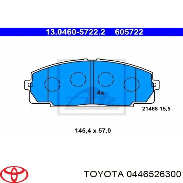 Купить 0446526300 Toyota Колодки тормозные