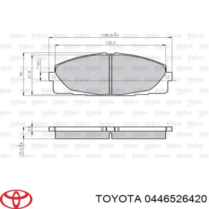 Колодки Toyota 0446526420 цена, от 24.21 USD