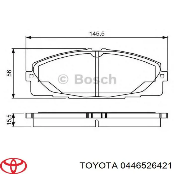 Передние тормозные колодки 0446526421 Toyota