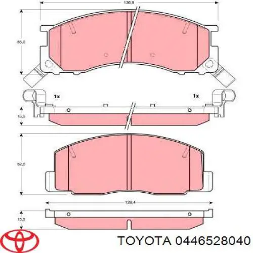 Купить 0446528040 Toyota Колодки тормозные