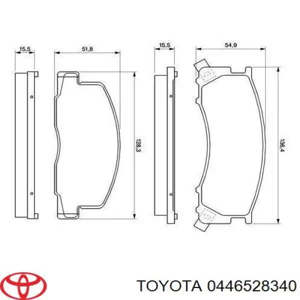 Колодки Toyota 0446528340 цена, от 10.97 USD