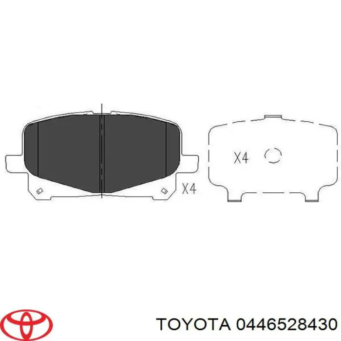 Передние тормозные колодки 0446528430 Toyota