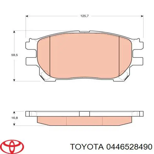 Передние тормозные колодки 0446528490 Toyota