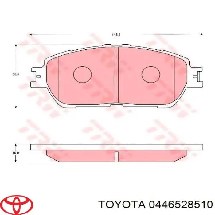 0446528510 Toyota sapatas do freio dianteiras de disco