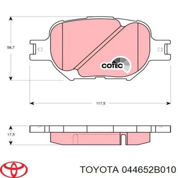 Купить 044652B010 Toyota Колодки тормозные