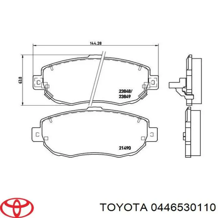 Передние тормозные колодки 0446530110 Toyota