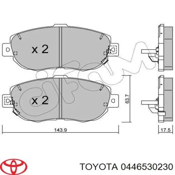 Передние тормозные колодки 0446530230 Toyota
