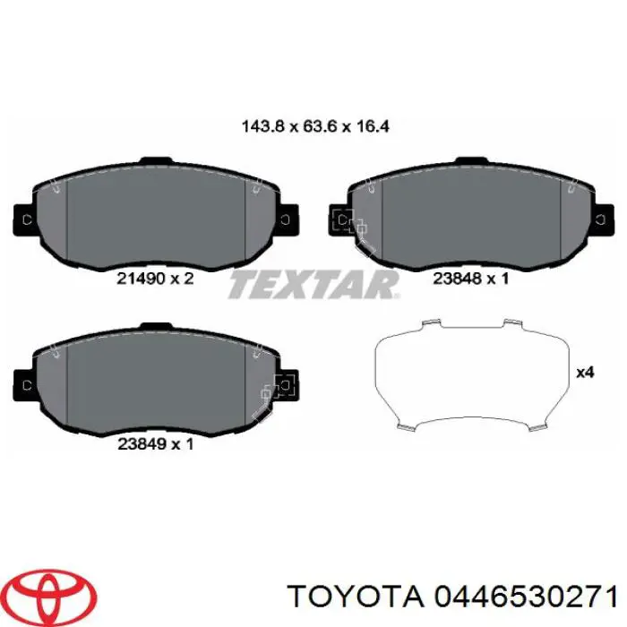 Колодки Toyota 0446530271 цена, от 25.34 USD