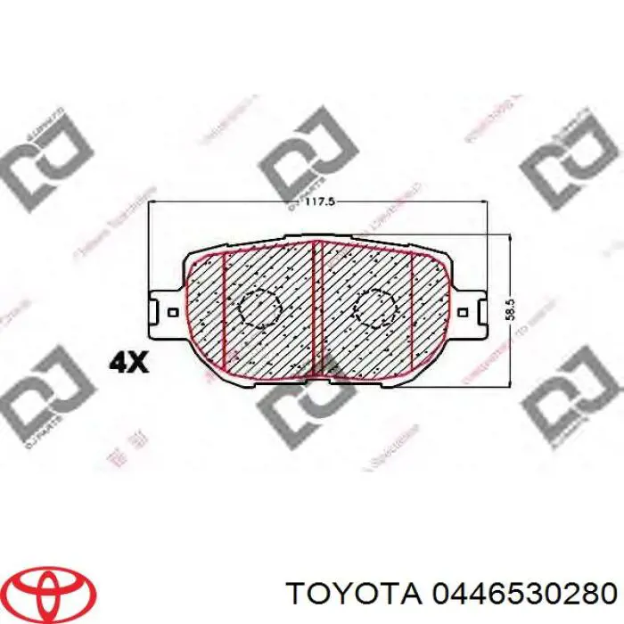 0446530280 Toyota колодки тормозные передние дисковые