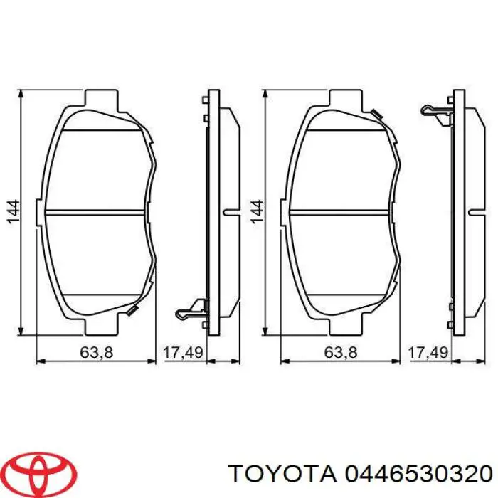 Купить 0446530320 Toyota Колодки тормозные