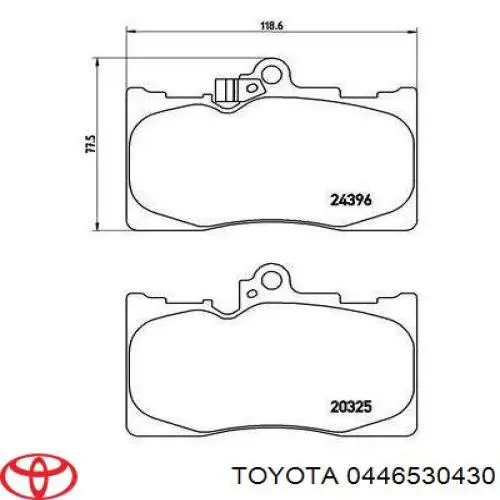 Купить 0446530430 Toyota Колодки тормозные