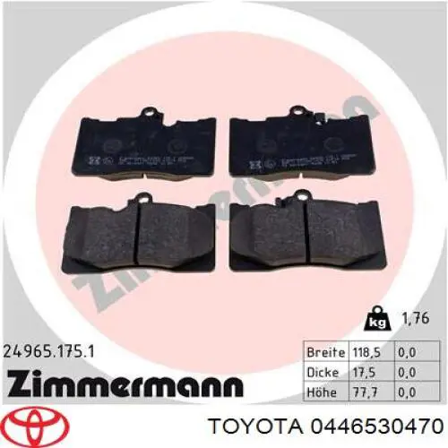 Колодки Toyota 0446530470 цена, от 31.64 USD