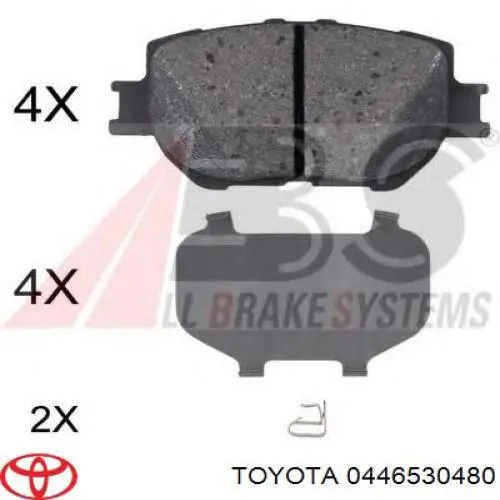 Передние тормозные колодки 0446530480 Toyota