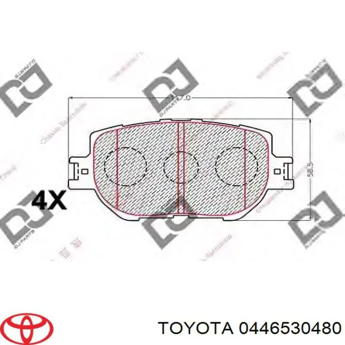 Pastillas de freno delanteras 0446530480 Toyota