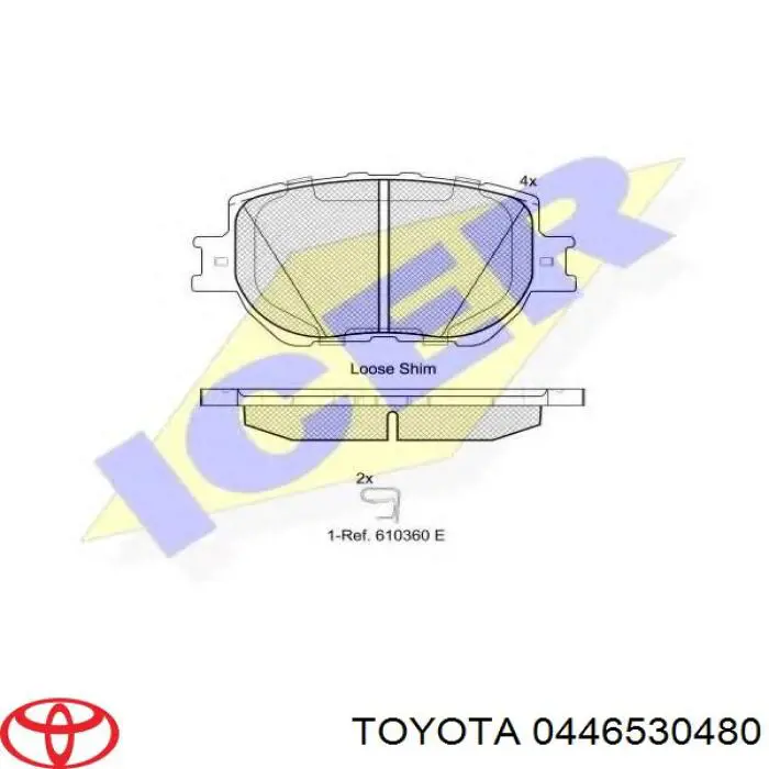 Передние тормозные колодки 0446530480 Toyota