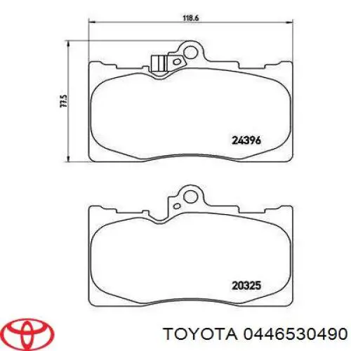 Колодки Toyota 0446530490 цена, от 36.82 USD