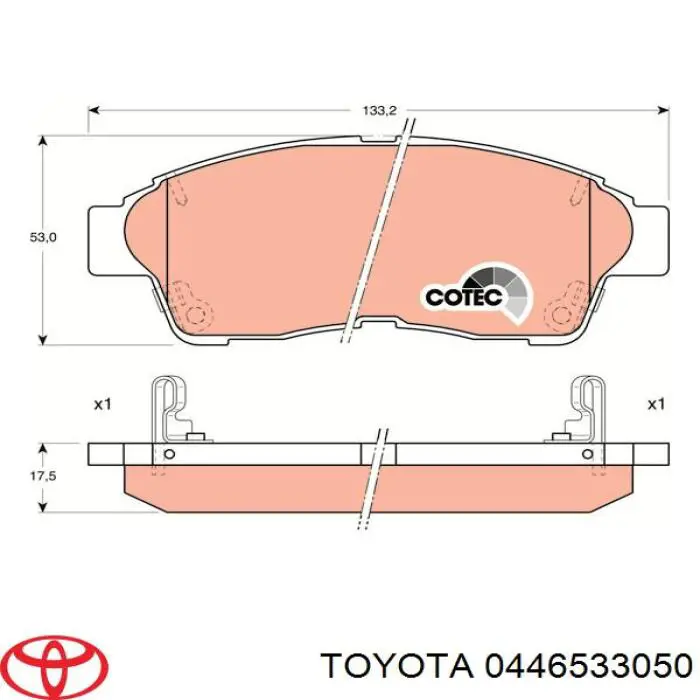 Передние тормозные колодки 0446533050 Toyota