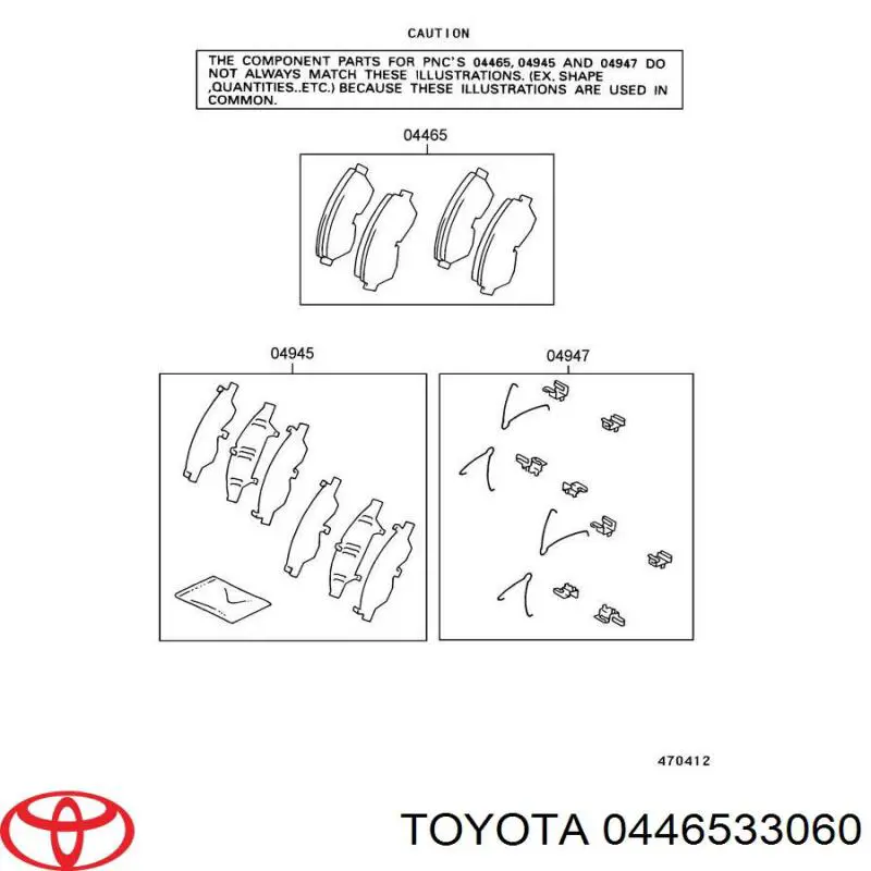 0446533060 Toyota колодки тормозные передние дисковые