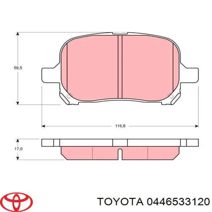 0446533120 Toyota колодки тормозные передние дисковые