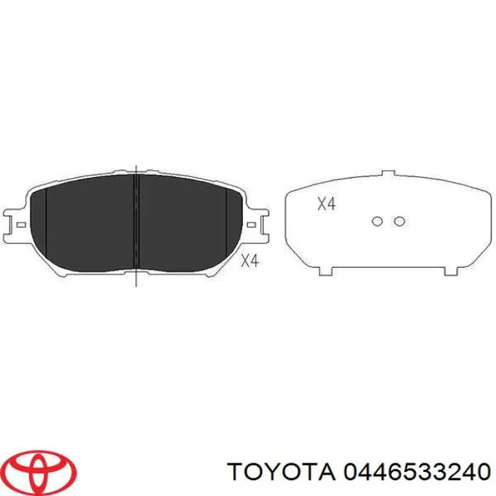 Передние тормозные колодки 0446533240 Toyota